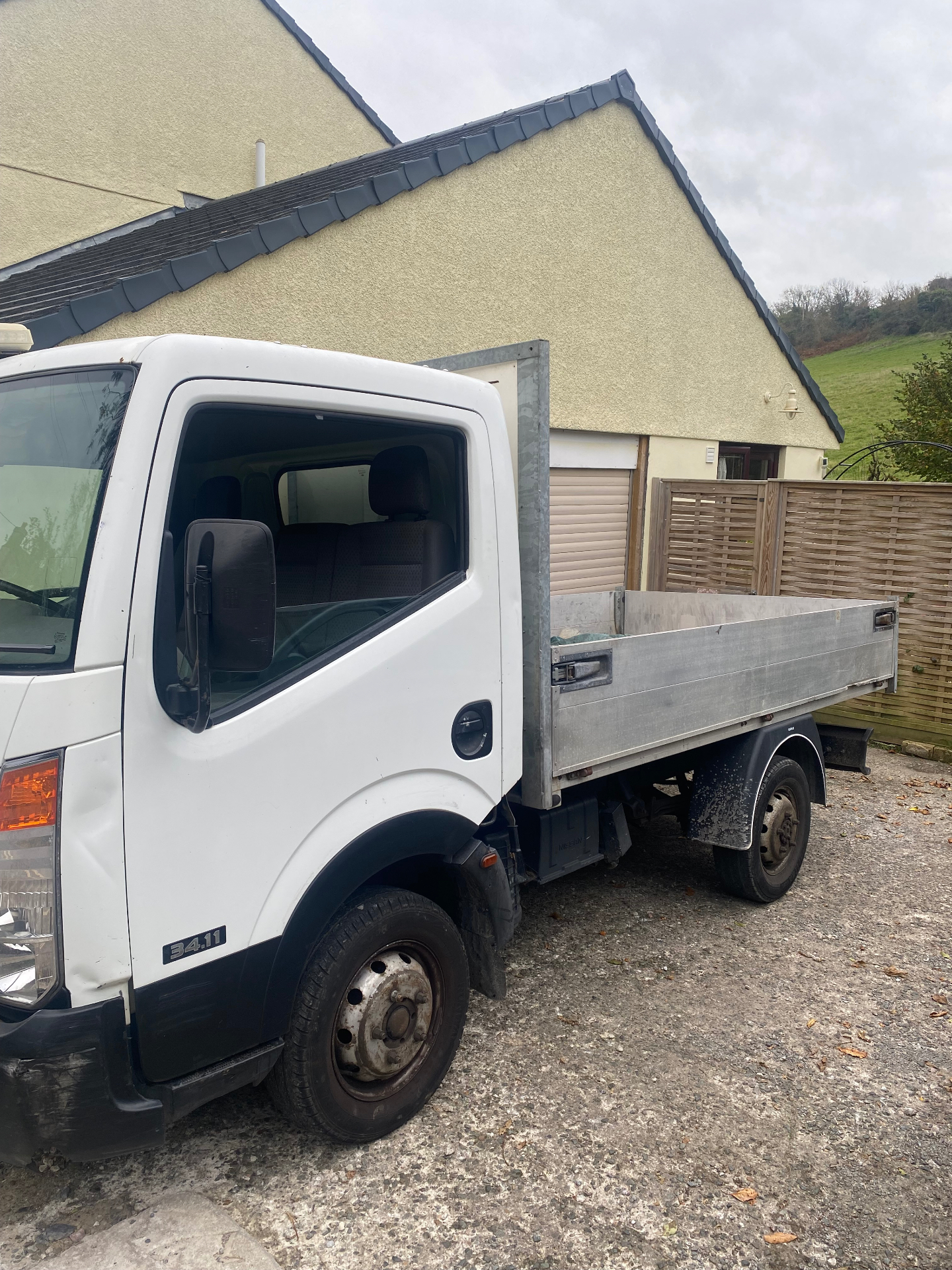 Our Nissan Cabstar tipper van used for loose tipped compost deliveries